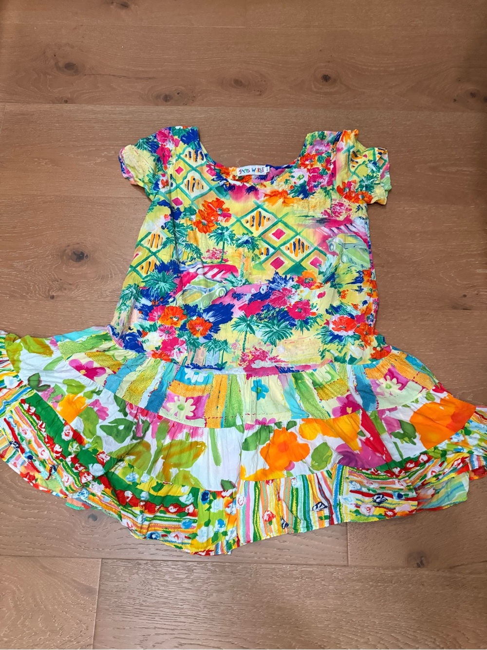 JAMS WORLD sz Large Bright Multicolor Floral Dress HATTIE Dress Hawaii